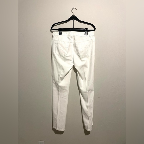 CHICO'S Platinum White Jeans Pants Cotton Stretch Size 1.5 (12) Reg Straight - Picture 3 of 6